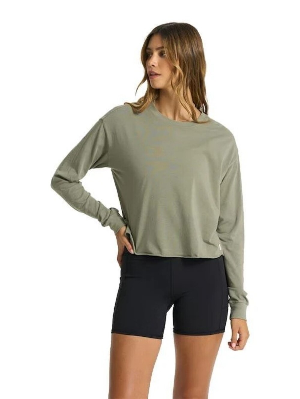 Vuori Women's Long Sleeve Coast Tee, Laurel (Sage Green), Size Small